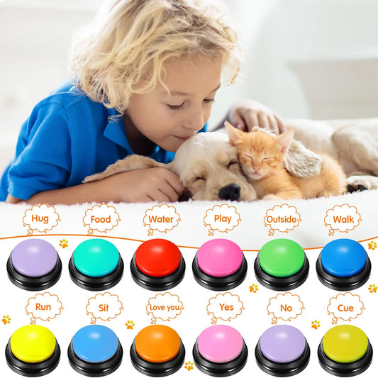 Tail N Tailz Funny Dog Recordable Pet Toys - Talking Pet Communication Buttons for Training and Interactive Play