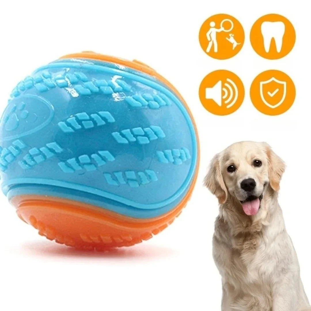 Bite-Resistant Rubber Dog Toy Ball – Beef-Flavoured Elastic Ball for Chewing & Training