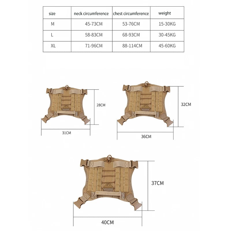 Tactical Dog Harness for Small, Medium, and Large Dogs