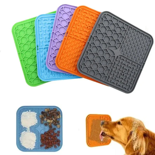 Tail N Tailz Pet Lick Silicone Mat for Dogs - Slow Feeder Plate with Suction for Bathing Distraction & Training