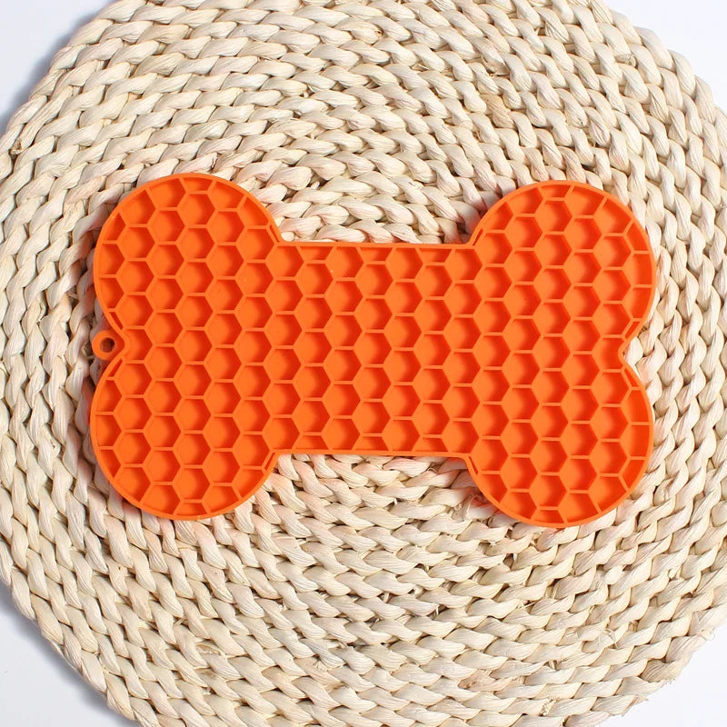 Bone Shape Silicone Licking Pad Pet Dog