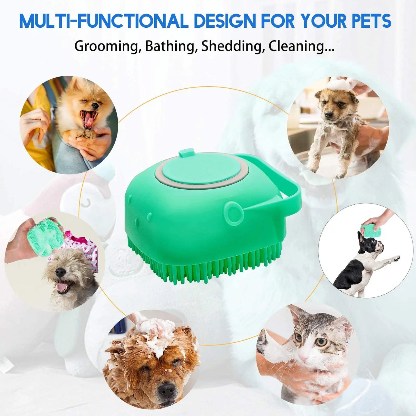 Dog Bathing Brush & Shampoo Dispenser